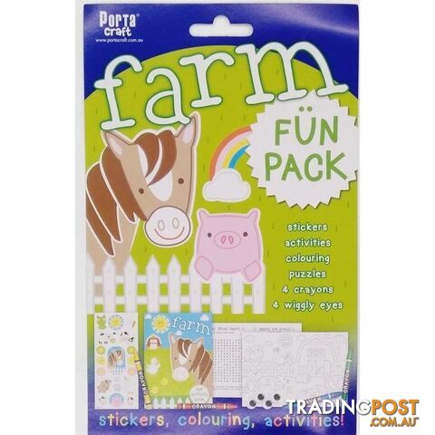 Farm Fun Pack Stickers Colouring and Activities - 9332365143674