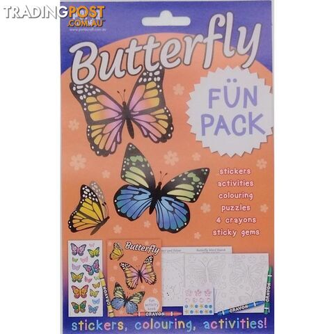 Butterfly Fun Pack Stickers Colouring and Activities - 9332365143599