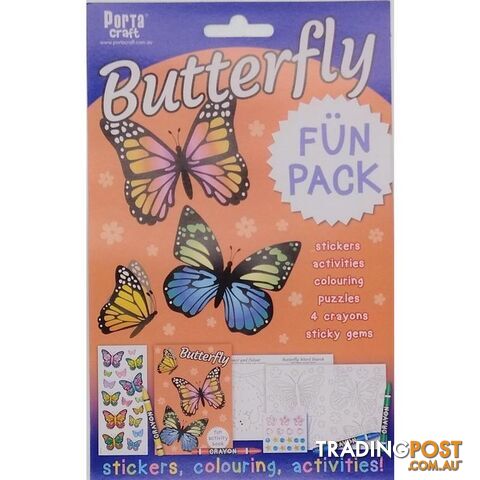 Butterfly Fun Pack Stickers Colouring and Activities - 9332365143599