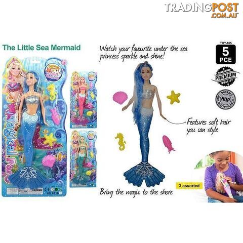 Mermaid Doll Bendable 35cm - 9315892257724