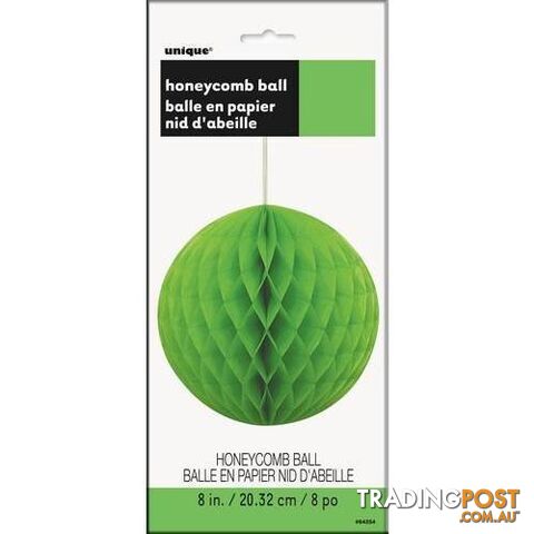 Honeycomb Ball Lime Green 20cm (8) - 011179642540