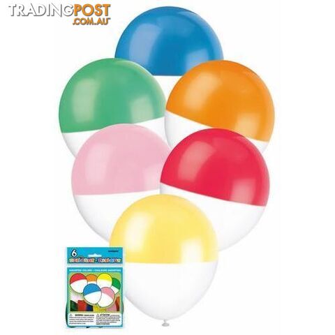 6 x 30cm (12) Balloons - Two Tone - 011179544899