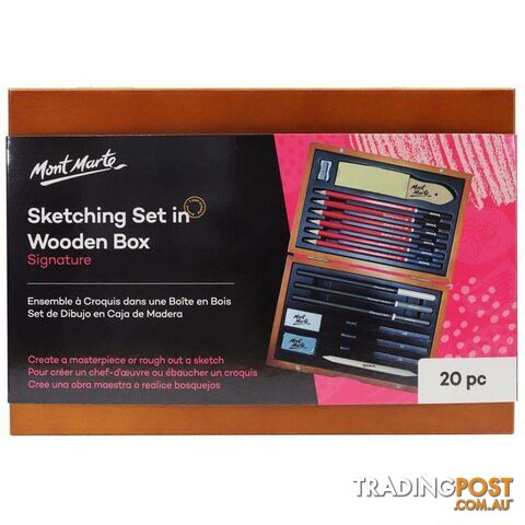 Signature Sketching Set in Wooden Box 21pc - 9328577039935