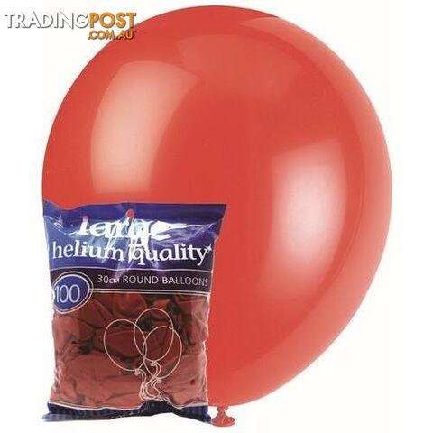 Bright Red - 100 x 30cm (12) Decorator Balloons - 9311965012481