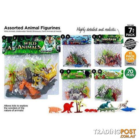 Animals Farm-Sea Jungle Dino Insect 7pce - 9315892262520