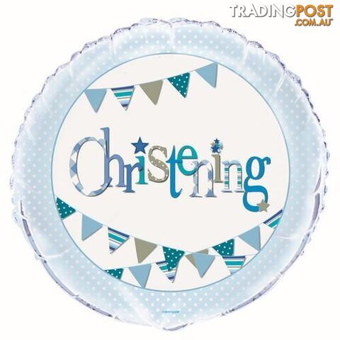 Christening Blue 45cm (18) Foil Balloon Packaged - 011179520671