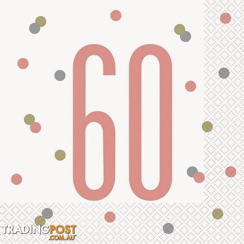 Rose Gold 60 16 Luncheon Napkins 2ply 33cm x 33cm (13 x 13) - 011179848850