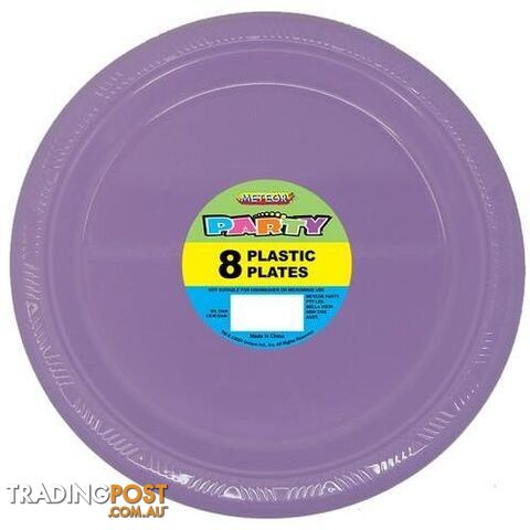 Lavender 8 x 23cm (9) Plastic Plates - 9311965343479