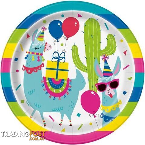 Llama Birthday 8 x 23cm (9) Paper Plates - 011179732258