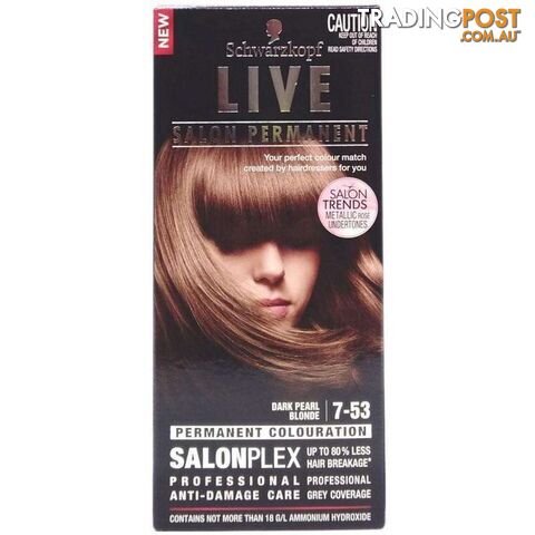 Schwarzkopf Live Salon Permanent Hair Colour Dark Pearl Blonde 3Pk - 900049