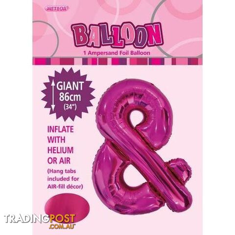 Hot Pink & Alphabet Foil Balloon 86cm (34) - 9311965431565