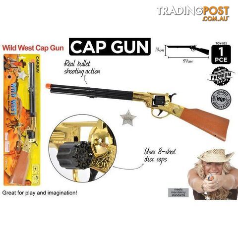 Wild West Cap Gun Rifle Toy 54cm - 9315892276589