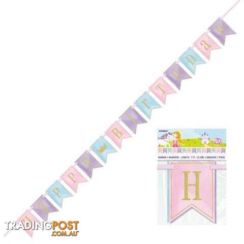 Magical Princess Happy Birthday Pennant Banner 2.13m (7) - 011179583805