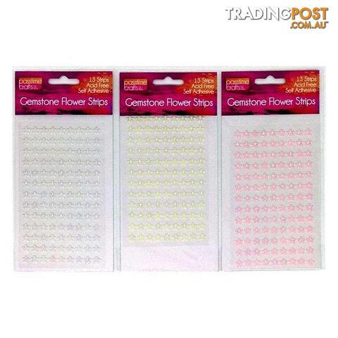 Gemstone Flower Strips Pack of 3 - 900037