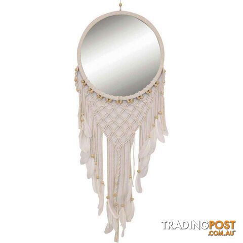 White Macrame Mirror 38cm x 110cm - 9319844593144