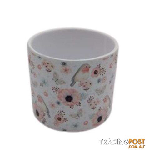 Small Pot Animal Range 12x10cm Bird and Flower Design - 801032