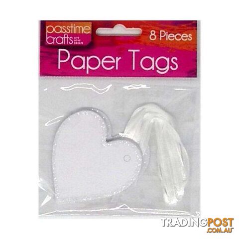Paper Tag Heart with Ribbon 8 pcs - 800340