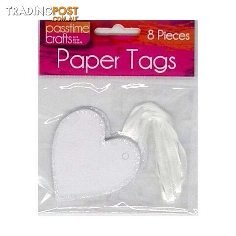 Paper Tag Heart with Ribbon 8 pcs - 800340