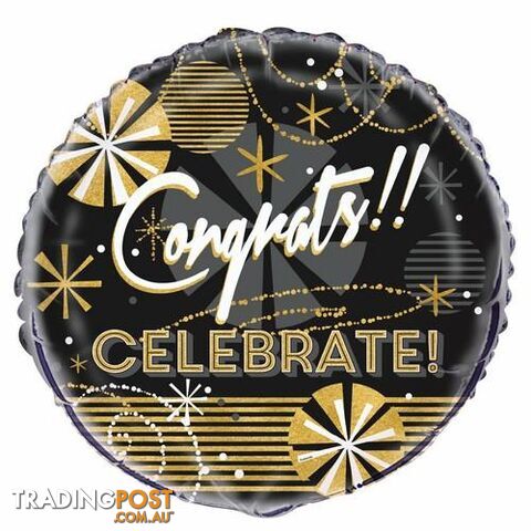 Jazzy Congrats 45cm (18) Foil Balloon Packaged - 011179539901