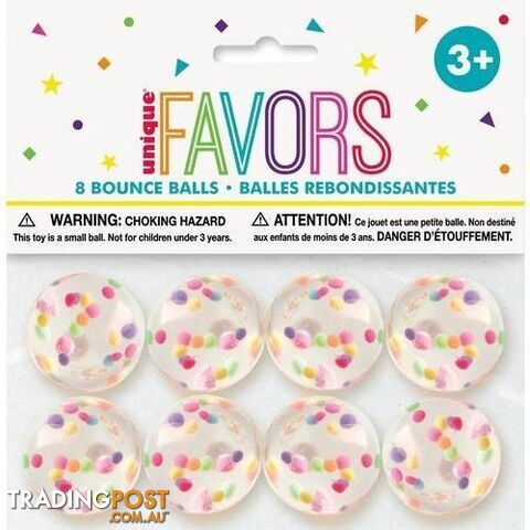 8 Bounce Balls - Confetti 32.5mm - 011179847259