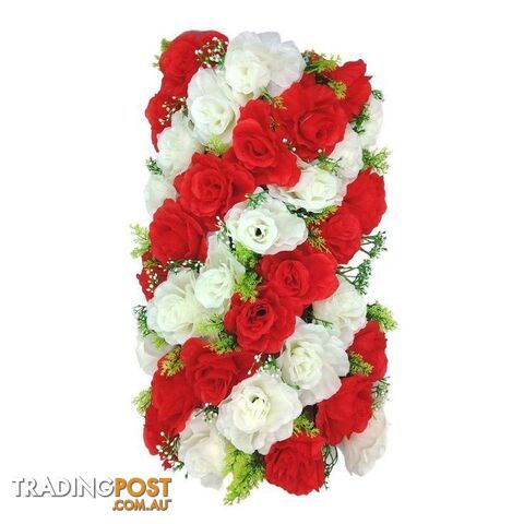 Artificial Flowers Rectangle Red and White - 800403