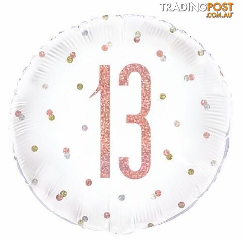 Rose Gold 13 45cm (18) Foil Balloon - Packaged - 011179848980