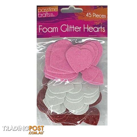 Foam Glitter Hearts Large - 800338