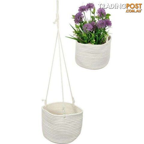 Hanging Indoor Outdoor White Basket 80cm - 9319844621175