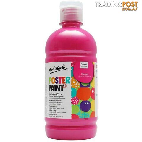 Mont Marte Poster Paint Magenta 500ml - 9328577020698