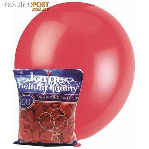 Strawberry Red - 100 x 30cm (12) Decorator Balloons - 9311965012320