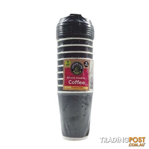 Coffee Cups Disposable 10 Pack Black - 800458