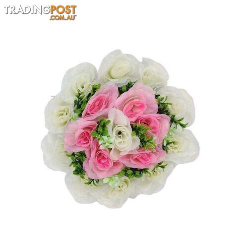 Artificial Flowers Wreath White & Light Pink Med 25cm - 800331