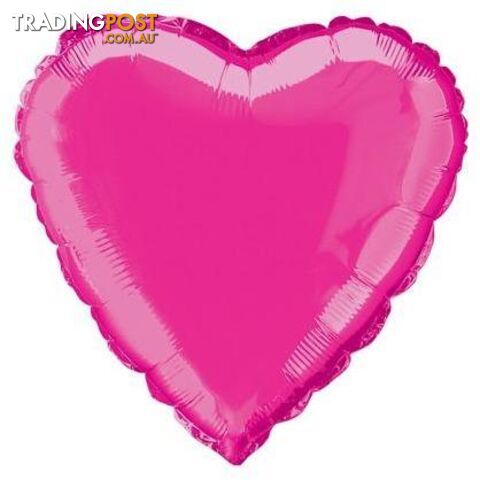 Hot Pink Heart 45cm (18) Foil Balloon Packaged - 011179529575