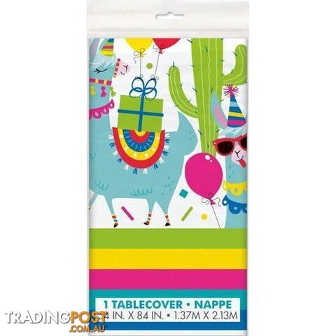 Llama Birthday Printed Tablecover 137cm X 213cm (54 X 84) - 011179732234