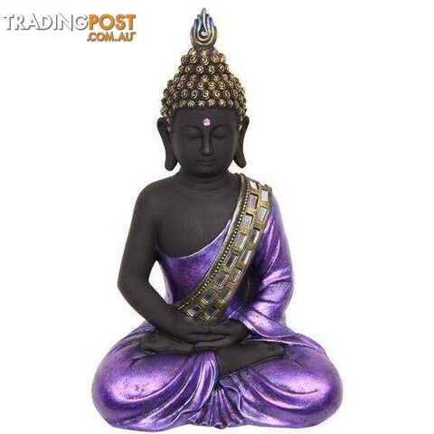 Sitting Buddha in Royal Purple Robe Statue 29cm - 9319844607964