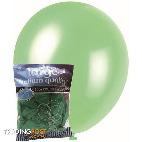 Green - 25 x 30cm (12) Pearl Balloons - 9311965025849