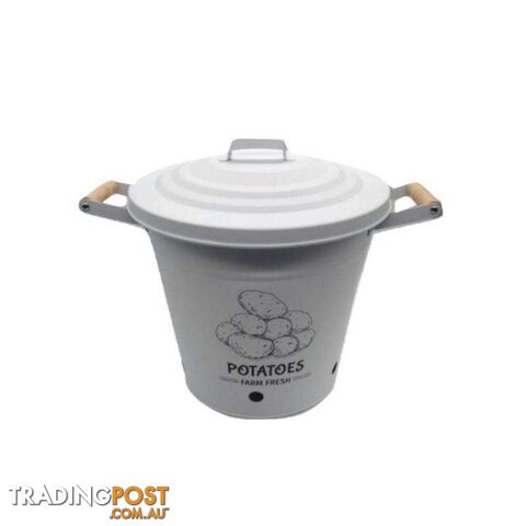 Round Bucket with Lid White 28.5x26cm High - 800626