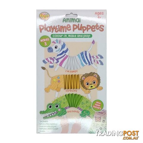 Playtime Puppet Craft Kits Jumpy Stretch and Bendy Assorted 3 Designs - 800669