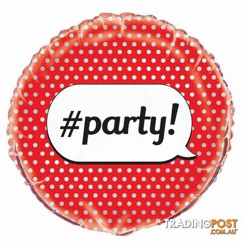 #Party 45cm (18) Foil Balloon Packaged - 011179566679