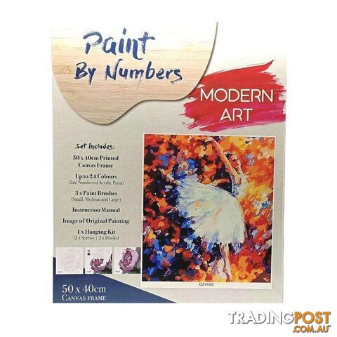 Paint By Numbers Ballerina with Frame 40x50cm - 800522