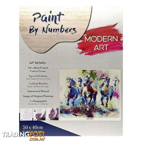Paint By Numbers Horses with Frame 40x50cm - 800524
