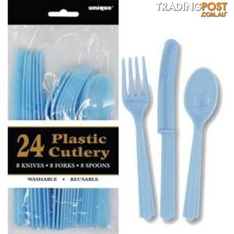 Powder Blue 24 Assorted Cutlery - 011179032747