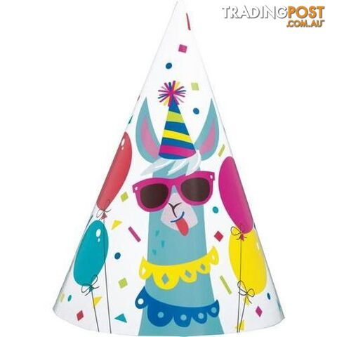 Llama Birthday 8 Party Hats - 011179732319
