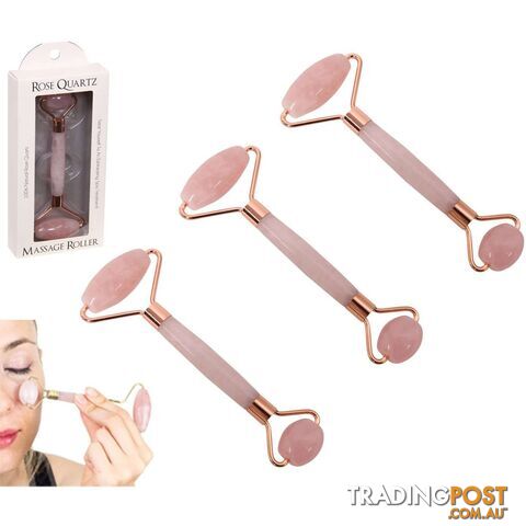 Rose Quartz Wellness Massage Roller 14cm - 9319844595162