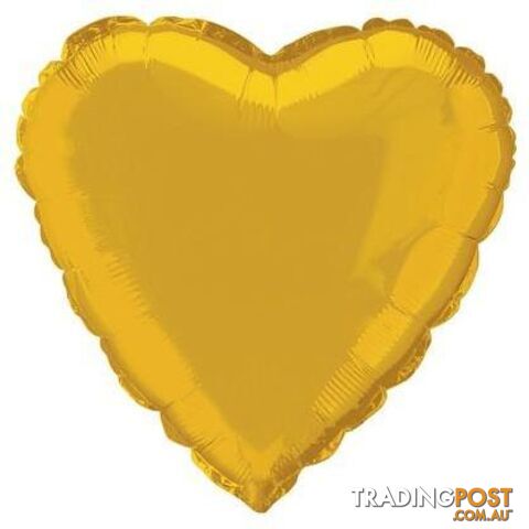 Gold Heart 45cm (18) Foil Balloon Packaged - 011179529513