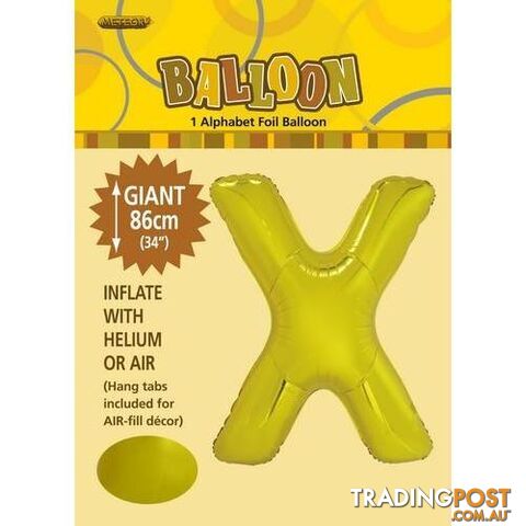 Gold x Alphabet Foil Balloon 86cm (34) - 9311965431831