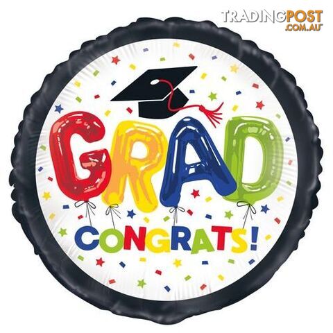 Congrats Grad 45cm (18) Foil Balloon - Packaged - 011179737475