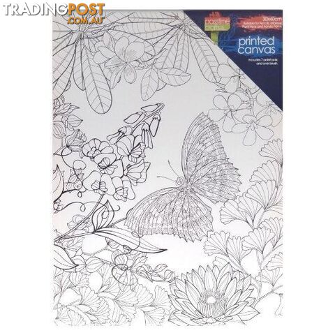 Printed Colour In Canvas 30x40cm Butterfly Plants - 800993