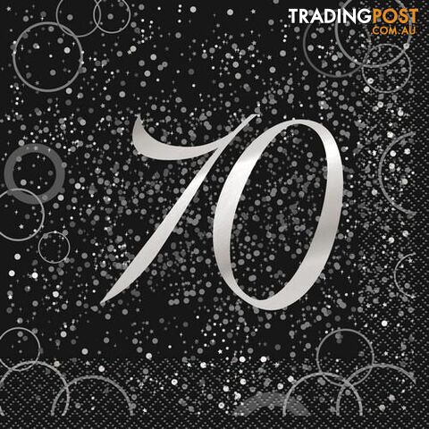 Glitz Silver 16 Foil Stamped 70 Luncheon Napkins 2ply 33cm x 33cm (13 x 13) -...