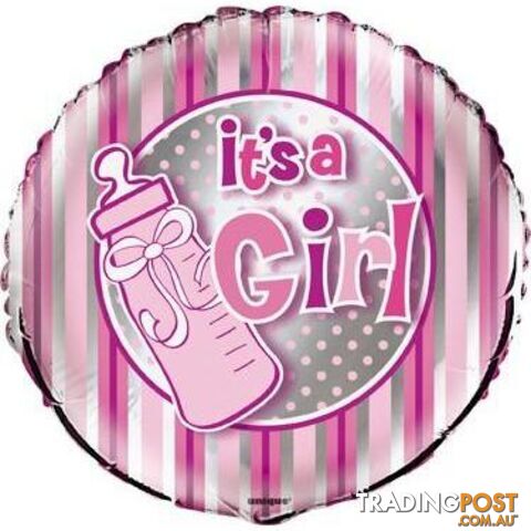 Its A Girl Bottle 45cm (18) Foil Balloon Packaged - 011179544134